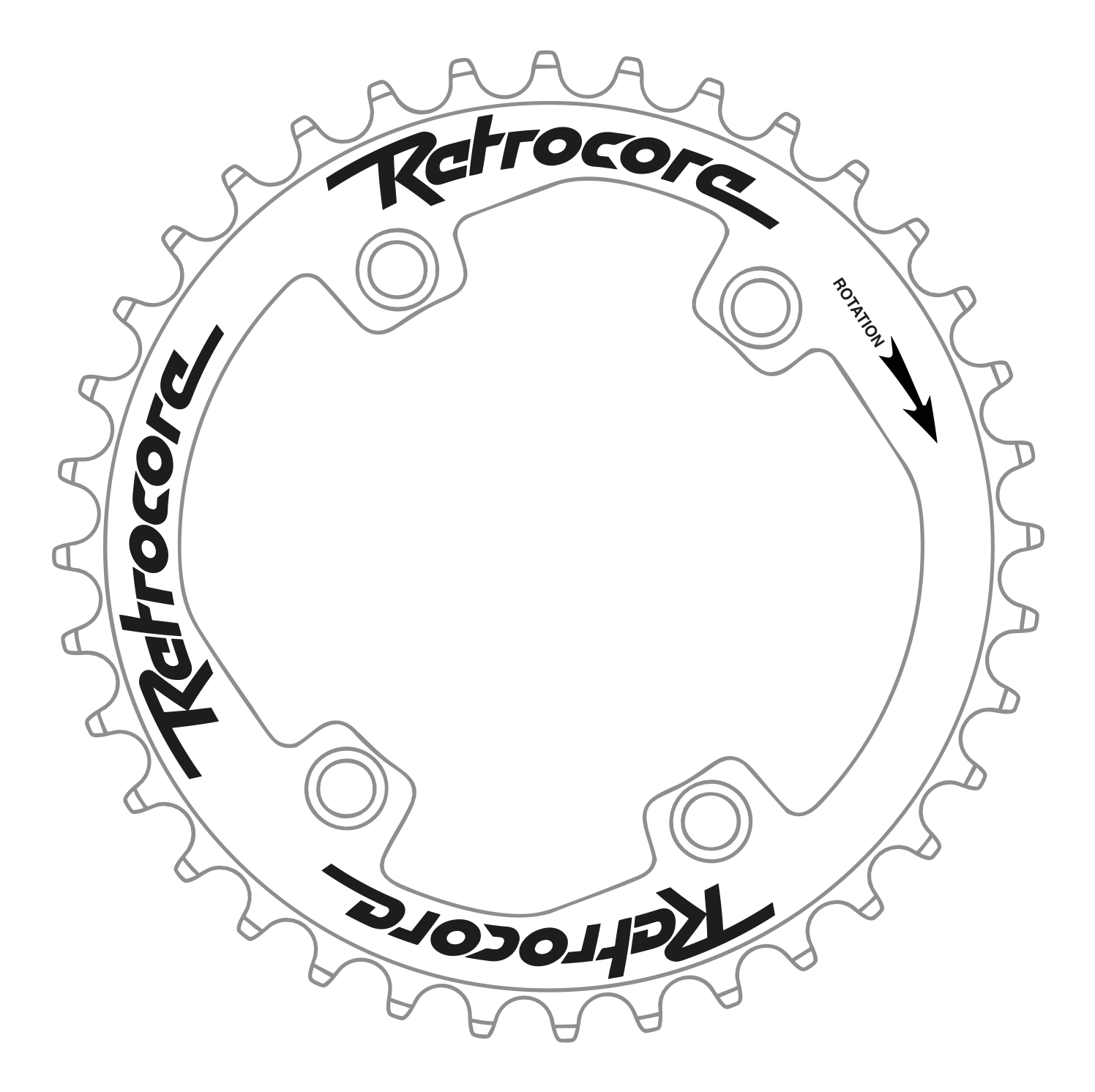 Retrocore chainring artwork